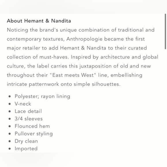 Anthropologie blue white boho Susan Tunic Dress by
Hemant & Nandita Size Small - Picture 12 of 15